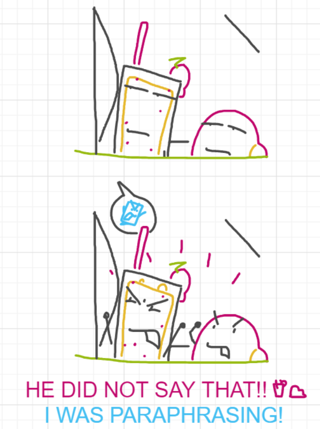 A panel from Ready Oar Knot, episode three of the Board Boards object show by Furretwalk/WalkingFurret.